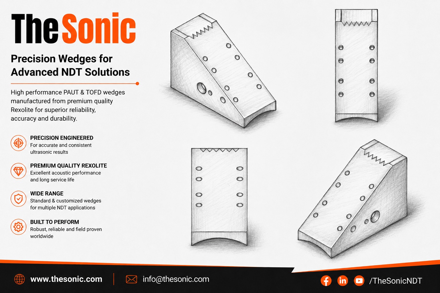 PAUT A2 Series AOD Wedges for A2 Probe Series