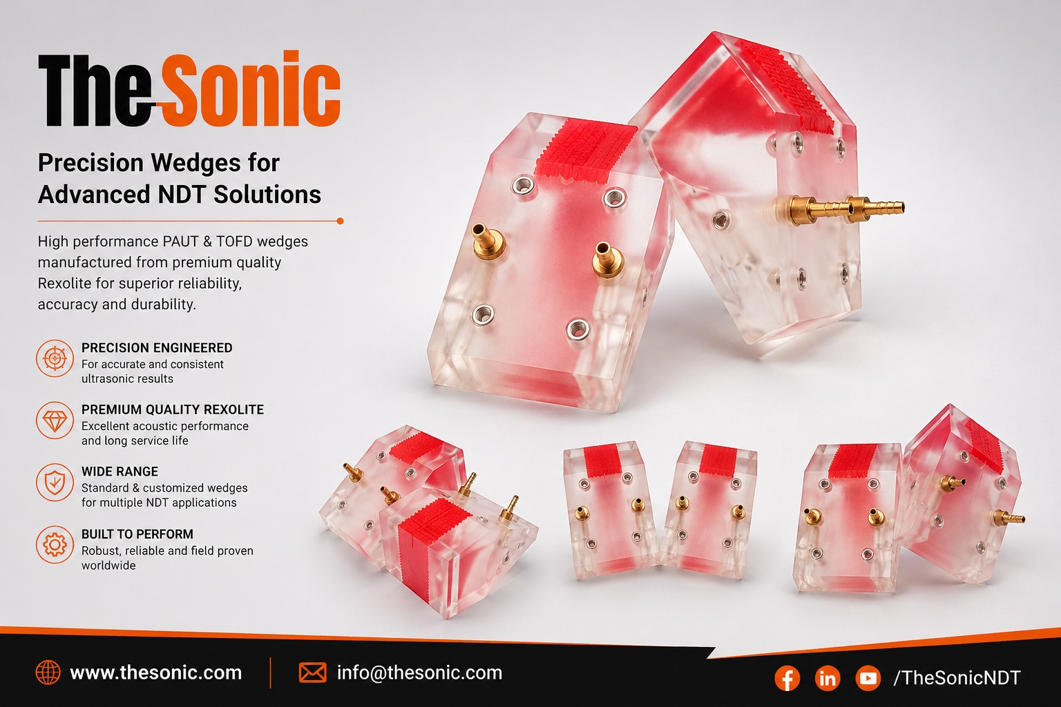 PAUT, TOFD & Ultrasonic Testing Wedges