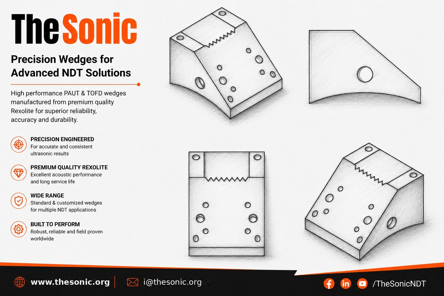 PAUT A3 Series COD Wedges for A3 Probe Series