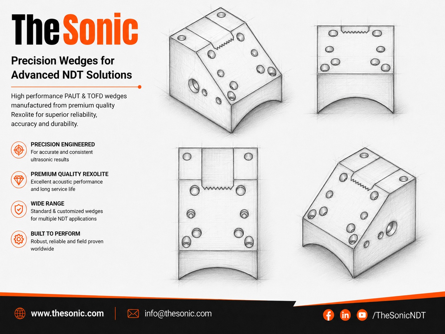 PAUT A31 Series AOD Wedges for A31 Probe Series