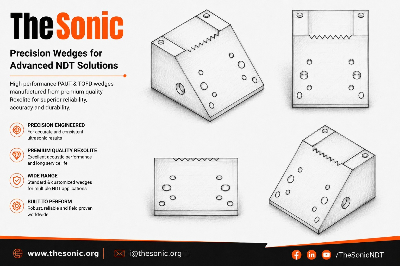 PAUT A3 Series Flat Wedges for A3 Probe Series