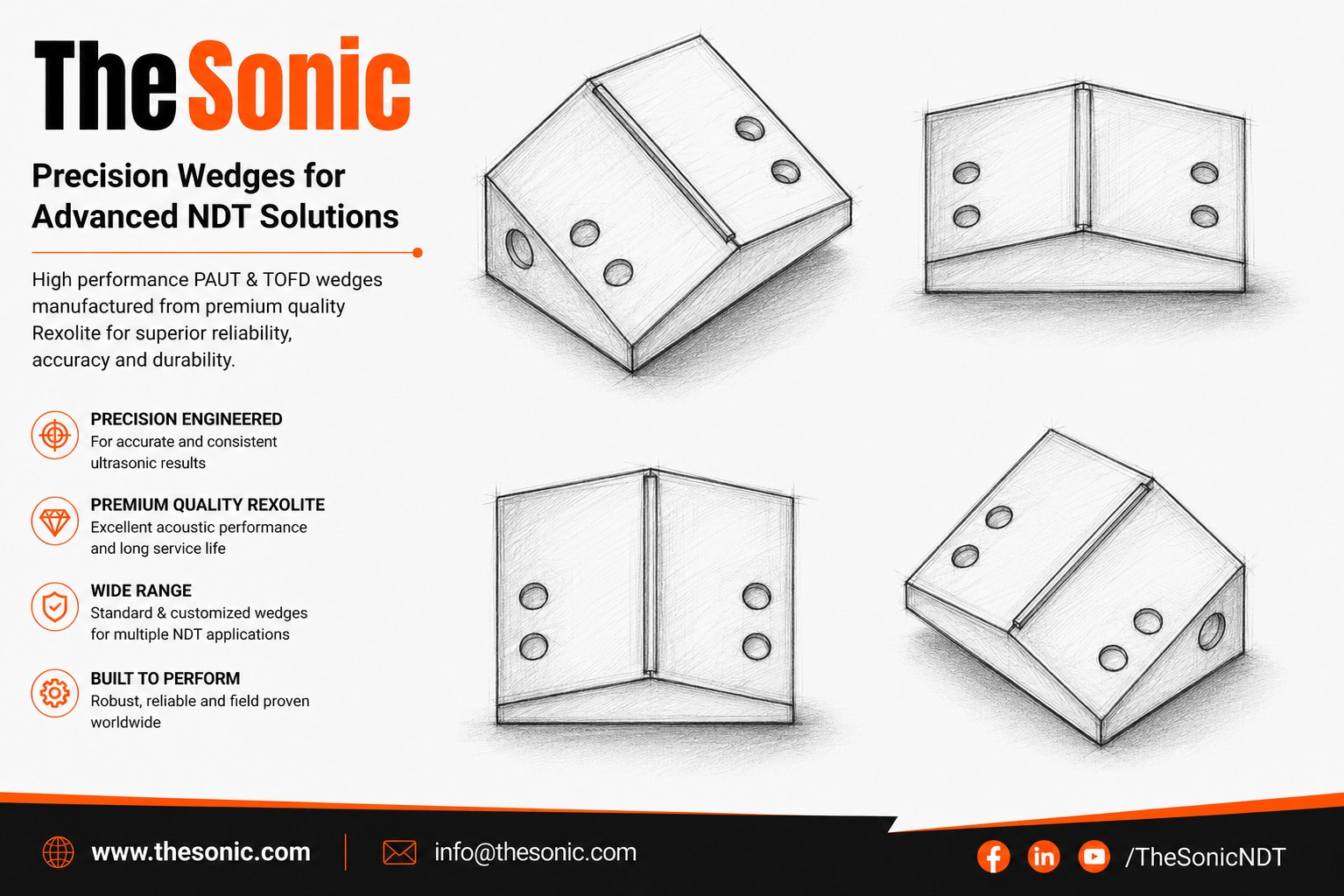 Dual Array A25 PAUT Wedges