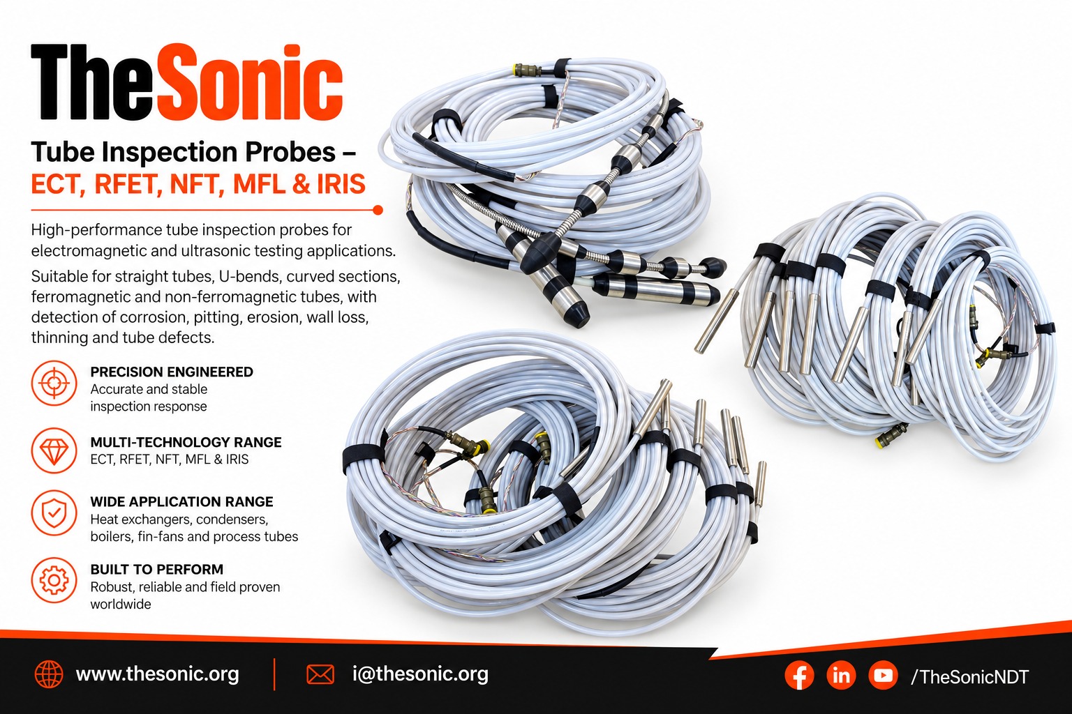 Tube Inspection Probes – ECT, RFET, NFT, MFL & IRIS